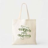 Ninastore Martini Bekarlığa Veda Tote Çantası: Retro Havalı Pamuklu Parti Hediyesi - Renkli