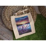 Ninastore Mor Kır Çiçeği Tote Çantası - Çiçekli Tote Çanta, Estetik Tote Çanta, Kitap Çantası, Alışveriş Çantası, Tote Çanta, Sevimli Tote Çantalar, Tote Çanta - Renkli