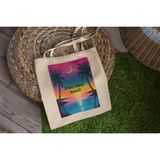 Ninastore O'ahu Adası Hawaii Tote Çantası - Estetik Tote Çanta, Kanvas Çanta, Tote Çanta, Kitap Çantası, Estetik Tote Çanta, Sevimli Tote Çanta, Alışveriş Çantası - Renkli