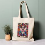 Ninastore Tarot Kartı Tote Çanta, Anne, Iskelet, Anneler Günü Hediyesi %100 Pamuklu Tote Çanta. Çevre Dostu, Estetik Alışveriş Çantası, Ömür Boyu Kullanabileceğiniz Çanta. - Renkli