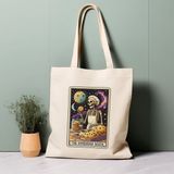 Ninastore Tarot Kartı Tote Çanta, Ekşi Mayalı Fırıncı, Iskelet, Uzay, Yıldızlar, %100 Pamuklu Tote Çanta. Çevre Dostu, Estetik Alışveriş Çantası, Ömür Boyu Kullanabileceğiniz Çanta. - Renkli