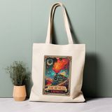 Ninastore Tarot Kartı Tote Çanta, The Hot Mess Express, %100 Pamuklu Tote Çanta. Çevre Dostu, Estetik Alışveriş Çantası, Ömür Boyu Kullanabileceğiniz Çanta. - Renkli