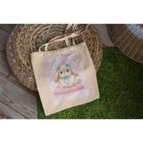 Ninastore Tüylü Tavşan Tote Çanta - Sevimli Tote Çanta, Estetik Tote Çanta, Hediye Tote Çanta, Tavşan Tote Çanta, Pembe Tote Çanta, Kitap Çantası, Kanvas Çanta, En Iyi Tote Çanta - Renkli