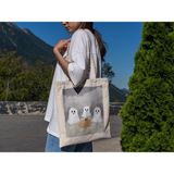 Ninastore Üç Küçük Hayalet Tote Çantası - Cadılar Bayramı Tote Çantası, Estetik Tote Çantası, Tote Çantası, Sevimli Tote Çantası, Kanvas Çanta, Sonbahar Tote Çantası - Renkli