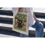 Ninastore Ürkütücü Sonbahar Kedi Tote Çantası - Cadılar Bayramı Tote Çantası, Sonbahar Tote Çantası, Sevimli Tote Çantası, - Renkli