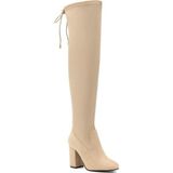 Nine West Cırka 1pr Nude Kadın Topuklu Çizme Suni Deri Bej Renk Yüksek Topuk ile Şık Tasarım