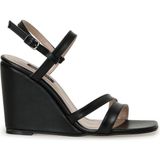 Nine West MOEX 3FX Siyah Kadın Dolgu Topuk Sandalet