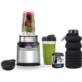 Ninja BN401 Auto-Iq, 1100W Motor (2) 24OZ Cups (Yenilendi) Deco Essentials Collapsable Water Şişe ve 2 Yr Cps Geliştirilmiş Koruma Paketi - Siyah