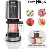 Ninja Dondurma Makinesi - 7 Programlı Gelato Sorbe Smoothie Milkshake Mix-In Vegan Keto Profesyonel Ev Tipi Çok Fonksiyonlu Tatlı Cihazı - 30.5 x 21.4 x 42.4 cm