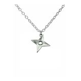 Ninja Shuriken Yıldız Figürlü Unisex Kolye – 60 Cm Zincirli Metal Tasarım