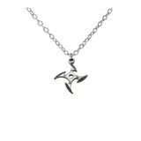 Ninja Star (Shuriken) Figürlü Unisex Kolye – 60 Cm Metal Zincirli Anime Takı