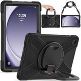 NINKI Samsung Galaxy Tablet A9 Plus Omuz Askılı Kılıf, Kamera Koruması Kickstand El Kavrama Silikon Sert Kabuk Kılıf Samsung Tab A9 Plus 11 inç 2023 Erkekler için Kılıflar Siyah