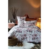 Ninna 200 TC (80 TEL) Pamuk Saten Çift Kişilik Nevresim Takımı - 200 x 220 cm - Pembe - Beyaz