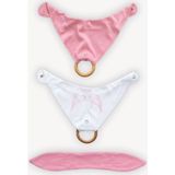 Ninniline Woody Ahşap Diş Kaşıyıcılı Fular Seti/ Melek Kanadı - Pembe
