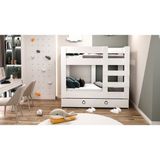 Ninnimo 90X190 Yatak Uyumlu Beyaz Mdf Genç Ranza- MR20-1 - 90 x 190 cm
