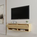 Ninnimo Carlos Tv Ünitesi & Tv Sehpası ,iki Kapaklı Iki Raflı Modern Dekoratif Tv Ünitesi - Sarı