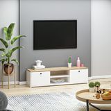 Ninnimo Kapaklı Raflı Beyaz Çırağan Tv Ünitesi ve Tv Sehpası - Beyaz - Çırağan