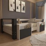 Ninnimo M1-14 Montessori 90x190 cm Beyaz Antrasit Karyola