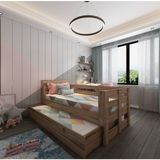 Ninnimo Newmod Icon Yavrulu Karyola NM-Q4005-3 - 90 x 190 cm - Kahverengi