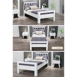 Ninnimo Still 120x200 Yatak Uyumlu Tek Kişilik beyaz msty1Mdf Karyola Msty-120x200