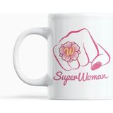 Nino Store Dünya Kadınlar Günü Hediyesi Kupa Bardak – Superwoman Özel Tasarım Porselen - Beyaz - 300 ml