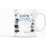 Nino Store Kişiye Özel Robotik Kodlama Dersi Öğretmeni Porselen Kupa Bardak | Isim Baskılı Öğretmenler Günü Hediyesi 300 ml - Beyaz