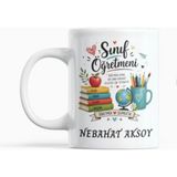 Nino Store Kişiye Özel Sınıf Öğretmeni Kupası Isimli Öğretmenler Günü Hediyesi Porselen 300 ml - Beyaz