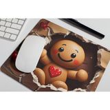 Nino Store Sevimli Kurabiye Adam Yılbaşı Temalı Baskılı Hediyelik Dikdörtgen Mousepad - Renkli