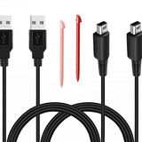 Nintendo 3DS / 2DS ile Uyumlu 2 Paket 4 ft USB Şarj Kablosu, Yeni 3DS XL/Yeni 3DS / DSi/DSi XL, 2 Stylus için Şarj Kablosu