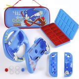 Nintendo Switch Case Sonic VS Shadow, Protective Carrying Case with Controller Grips, Thumb Grips, Steering Wheel, Double-Sided Cartridge Case, Travel Case for Nintendo Switch Games & Accessories