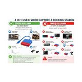 Nintendo Switch ile Uyumlu Usb-C Video Capture ve Docking Station, 4-In-1 Pd 100W Hızlı Şarj, 1080/60Hz Capture-Out, 4K Loop-Out, USB 3.2 Veri Transferi | ZR1282