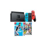 Nintendo Switch Renkli Mavi Kırmızı + Super Smash Bros Ultimate Oyun + Fifa 19 Oyunu