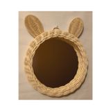 Niobehome Doğal Rattan Kulaklı Çocuk Odası Ayna (30 Cm)- Bohem Ayna