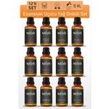 Nioli 12'li Set Esansiyel Uçucu Yağ Buhurdanlık Yağı Aromaterapi Yağı 10 ML