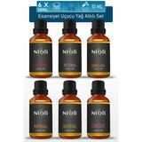 Nioli 6'li Set Esansiyel Uçucu Yağ Buhurdanlık Yağı Aromaterapi Yağı 10 ML