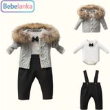 Nipperland Erkek Bebek %100 Pamuk Kürk Yakalı Hırka Papyonlu Body Pantolon 3'lü Takım 563568 - Gri - Beyaz - Siyah - 6 - 9 Ay