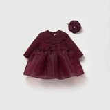 Nipperland Kız Bebek Bordo Triko Elbise - 6 - 9 Ay