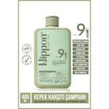 NIPPON Kepek Karşıtı 9’u 1 Arada Saç Derisini Arındıran,Esneklik,Parlaklık Veren Besleyici Şampuan 400 ml
