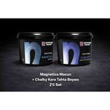 Nippon Magnetica Macun+Chalky Kara Tahta Boyası 2,5l Ikili Set
