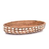 NIRMAN Mango Ahşap Dekoratif Kase Masa Orta Parça Yemek Oturma Odası Ev Mutfak Dekoru (35,5 cm x 15,2 cm x 5,8 cm)
