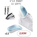 Nirnisa 2 Adet 2. 5 cm Erkek Gizli Topuk Yükseltici Boy Uzatıcı Ortopedik Tabanlık Köpük Ayakkabı Tabanlığı - Mavi - Beyaz