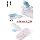 Nirnisa 2 Adet 3.5 cm Erkek Gizli Topuk Yükseltici Boy Uzatıcı Ortopedik Tabanlık Köpük Ayakkabı Tabanlığı - Mavi - Beyaz