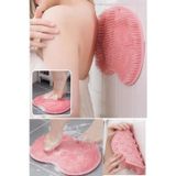 Nirnisa 23 x 30 cm Silikon Vantuzlu Banyo Masaj Pedi Sırt Ayak Fırçası Duvara Fayansa Yapışan Lif Kesesi