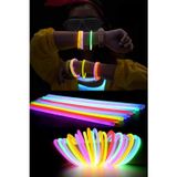Nirnisa 50 Adet Glow Işık Bileklik Fosforlu Yılbaşı Gece Kulüp Konser Parti Bilekliği Neon Stick Çubuk 20 cm