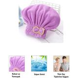 Nirnisa Mikrofiber Saç Kurutma Havlusu Duş Deniz Havuz Kurulama Bonesi Hızlı Saç Kurutan Havlu Bone 1 Adet - 30 x 25 x 16 cm - Çok Renkli