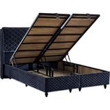 Niron Baklava Lüks Baza ve Başlık Seti 90X190 cm Tek Kişilik Metal Baza ve Başlık Takımı Antrasit Kumaş - Renk ve Ebat