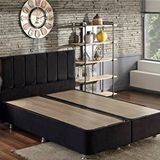 Niron Ela 150x200 cm Silinebilir Soho Kumaş Çift Kişilik Siyah Kumaş Baza Ve Başlığı