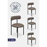 Niron Elis Sandalye Takımı (4 Adet) – Kahverengi, Modern Ve Ergonomik Tasarım
