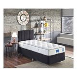 Niron Juliette 80x180 cm Tek Kişilik Yatak Siyah Kumaş Lüks Baza Başlık Takımı