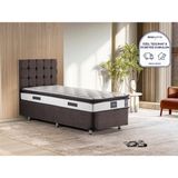Niron King Yatak Seti 100x200 Tek Kişilik Yatak Baza Başlık Takımı Füme - Antrasit - Beyaz - 100 x 200 cm
